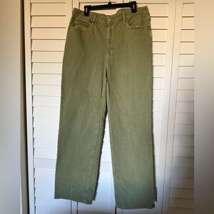 Old navy sky high wide leg jeans, green